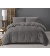 Voodipesu "Ball Fringe Anthracite" tumehall 200x220 cm, pehmest mikrofiibrist, 3-osaline