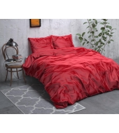 Punane Beauty Skin voodipesu siidisest mikrofiibrist 200x220 cm 3-osaline