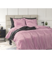 Luksuslik sametine voodipesu "Sultan Velvet Pink" 200x220 cm,  3 osaline, pehmest mikrofiibrist