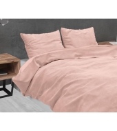 Sametine voodipesu "Velvet Uni Pink" puuderroosa,200x220/240,  3 osaline, pehmest mikrofiibrist