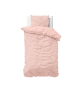 Sametine voodipesu "Velvet Uni Pink" puuderroosa,140x220 cm,  2 osaline, pehmest mikrofiibrist